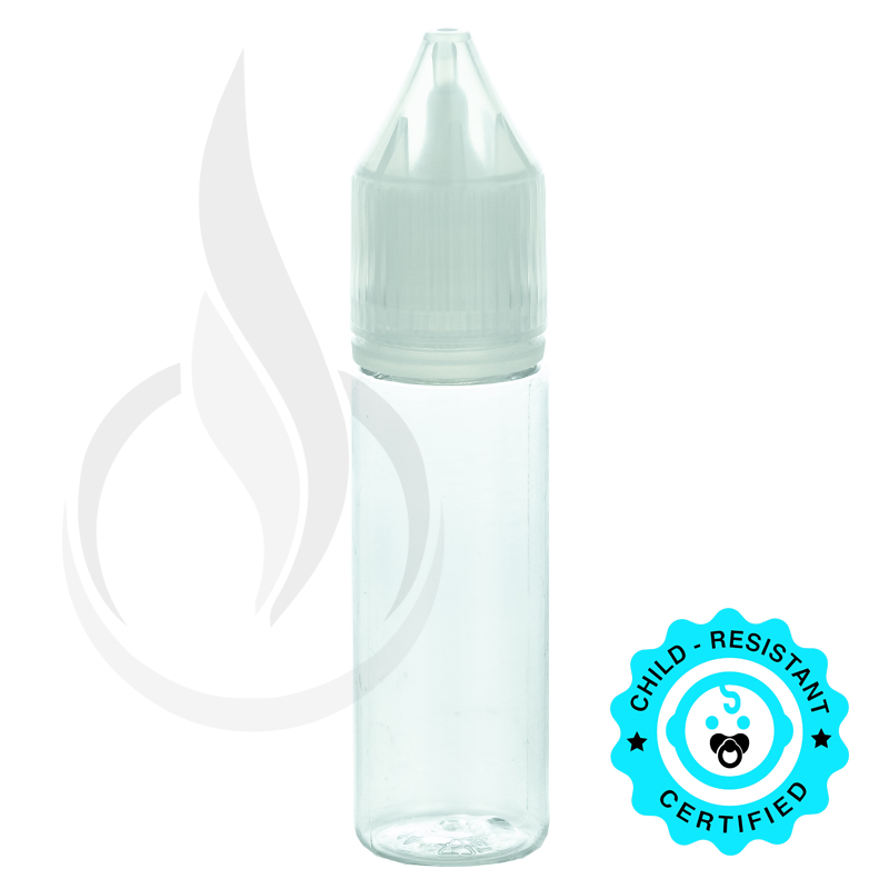 V3 - 16.5ML PET Plastic CLEAR CHUBBY GORILLA BOTTLE W/ CRC/TE CLEAR CAP(1000/case)