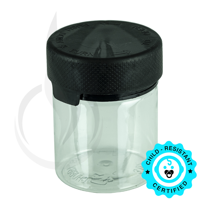 3oz PET Plastic Aviator Series by Chubby Gorilla TE/CRC Clear w/Solid Black Cap(400/case)