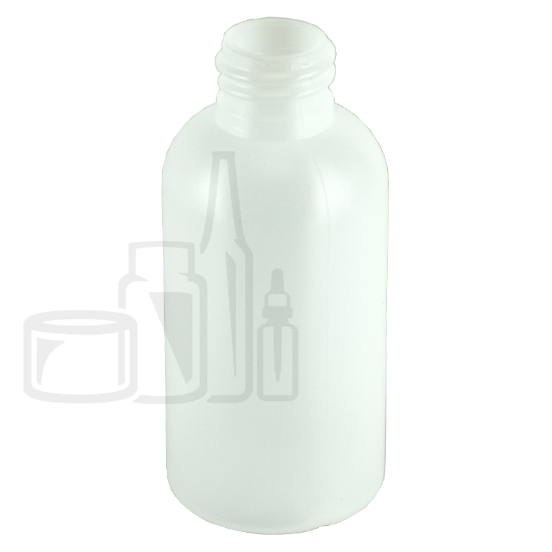 2oz Natural HDPE Plastic Boston Round Bottle with 20-410 Neck Finish (900/case)