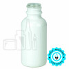 1oz Shiny White Glass Boston Round Bottle 20-400 Neck Finish (360/case)