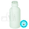 1oz Matte White Glass Boston Round Bottle 20-400 Neck Finish(264/case)
