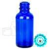 1oz Cobalt Blue Glass Boston Round Bottle 20-400 Neck Finish (360/case)