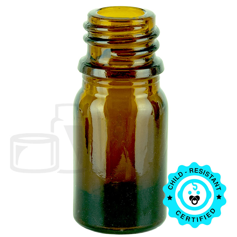 5ml Amber Glass Euro Bottle with a 18-415 Neck Finish
