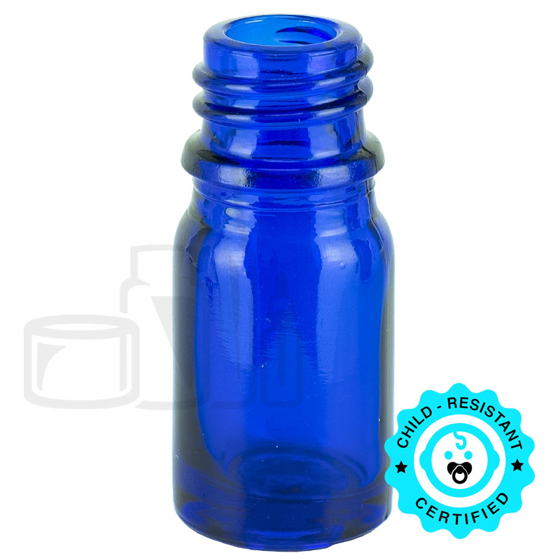 5ml Cobalt Blue Glass Euro Bottle with a 18-415 Neck Finish (765/case)