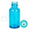 1oz Sky Blue Glass Boston Round Bottle 20-400 Neck Finish (360/case)