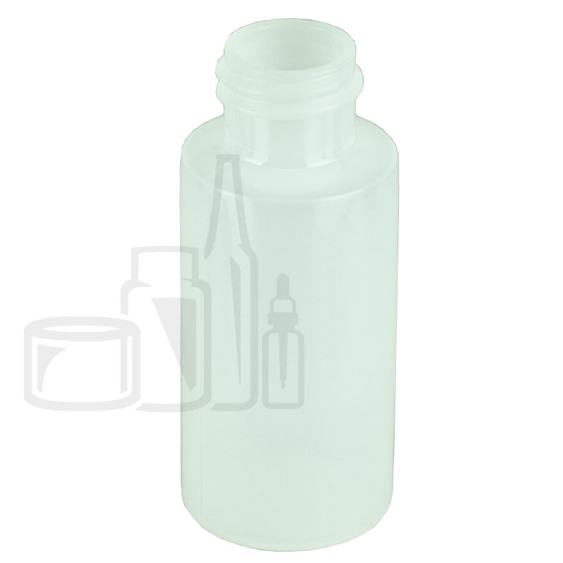 1oz Natural HDPE Plastic Cylinder Bottle with 20-410 Neck Finish (2,000/case)