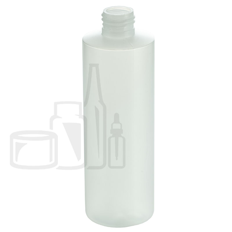 8oz Natural HDPE Plastic Cylinder Bottle with 24-410 Neck Finish (417/case)