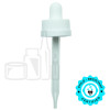 White Plastic 20-400 Child-Resistant Dropper Assembly with 76mm Glass Pipette (1400/cs)