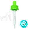 Lime Green Plastic 20-400 Child-Resistant Dropper Assembly with 76mm Glass Pipette (1400/cs)