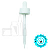 White Plastic 22-400 Child-Resistant Dropper Assembly with 109mm Glass Pipette