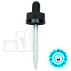Black Plastic 18-400 Child-Resistant Dropper Assembly with 65mm Glass Pipette