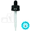 Black Plastic 20-400 Child-Resistant Dropper Assembly with a Monoprene (TPE) Bulb and 76mm Glass Pipette (1800/cs)
