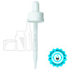 White Plastic 20-400 Child-Resistant Dropper Assembly with 91mm Glass Pipette (1400/cs)
