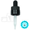 Black Plastic 18-415 Child-Resistant and Tamper-Evident “Superdropper” Dropper Assembly with 58mm Glass Pipette