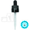 Black Plastic 18-415 Child-Resistant and Tamper-Evident “Superdropper” Dropper Assembly with 77mm Glass Pipette