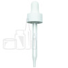 White Plastic 20-400 Dropper Assembly with 76mm Glass Pipette (1400/cs)