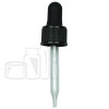 Black Plastic 18-400 Dropper Assembly with 66mm Glass Pipette (1400/cs)
