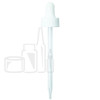 White Plastic 22-400 Dropper Assembly with 110mm Glass Pipette (1000/cs)