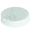 45-400 White Ribbed Skirt PP Plastic Continuous Thread Lined Closure - 0.35 FS5-8 Printed ‘SFYP’ HIS Liner (2470/case)