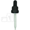 Black Plastic 18-415 Tamper-Evident Dropper Assembly with Graduated 77mm Plastic Pipette