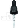 NON CRC + Tamper Evident Dropper - Black with Measurement Markings on Pipette with tall 1ml full pull bulb - 65mm 18-415