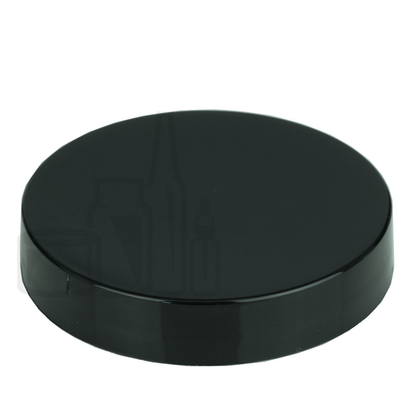 43-400 Black Smooth Skirt PP Plastic Continuous Thread Lined Closure with .020 PS Liner (Printed SFYP) (2200/case)
