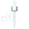 Silver Skirt with White Bulb 20-400 Dropper Assembly with 76mm Glass Pipette