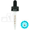 Black Plastic 20-400 Child-Resistant Dropper Assembly with Graduated 76mm Glass Pipette (1400/cs)