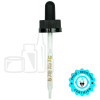 Black Plastic 20-400 Child-Resistant Dropper Assembly with Graduated 91mm Glass Pipette (1400/cs)
