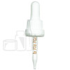 White Plastic 18-415 Tamper Evident Dropper Assembly with Graduated 65mm Glass Pipette