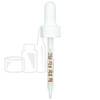 White Plastic 18-400 Dropper Assembly with  Graduated 77mm Glass Pipette (1400/cs)
