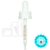 White Plastic 20-400 Child-Resistant Dropper Assembly with Graduated 76mm Glass Pipette (1400/cs)