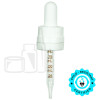White Plastic 18-415 Child-Resistant and Tamper-Evident “Superdropper” Dropper Assembly with Graduated 65mm Glass Pipette