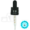 Black Plastic 18-415 Child-Resistant and Tamper-Evident “Superdropper” Dropper Assembly with Graduated 65mm Glass Pipette
