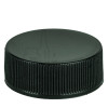 28-400 Black Ribbed Skirt PP Plastic Continuous Thread Lined Closure - Fsm-1 Pulp Heat Seal Liner (5250/case)