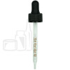 Black Plastic 20-400 Dropper Assembly with Graduated  91mm Glass Pipette with 1MIL Bulb (1400/cs)