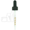 Black Plastic 20-400 Dropper Assembly with Graduated  91mm Glass Pipette and a 1ml Pull Bulb (1400/cs)