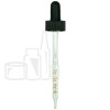 Black Plastic 22-400 Dropper Assembly with Graduated 110mm Glass Pipette and a 1ml Pull Bulb (1000/cs)