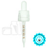 White Plastic 18-415 Child-Resistant and Tamper-Evident “Superdropper” Dropper Assembly with Graduated 77mm Glass Pipette(1400/case)