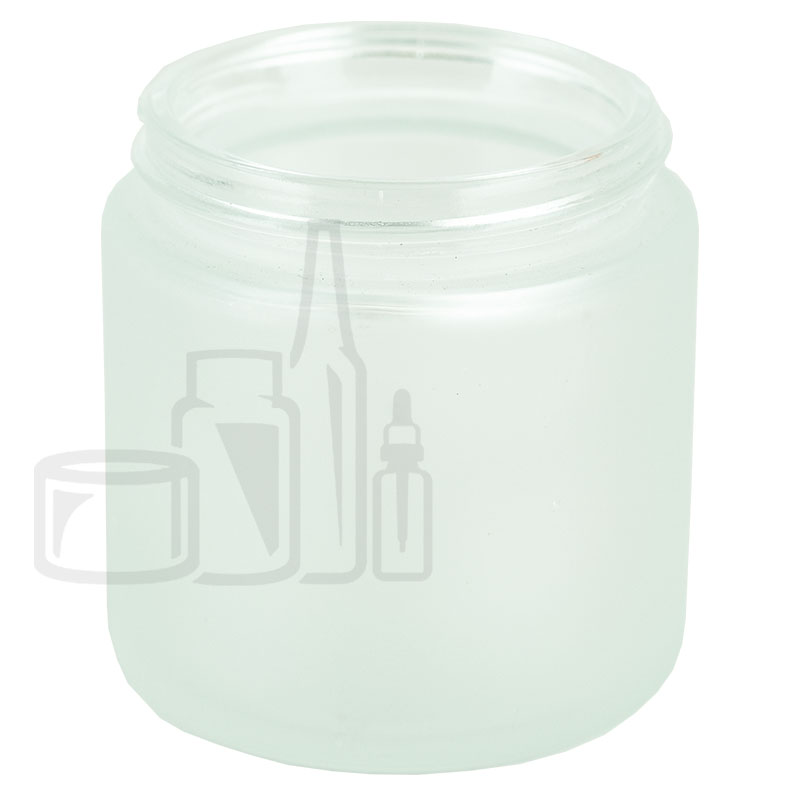4oz Frosted Glass Straight Sided Jar 58-400 Neck Finish (140/case)