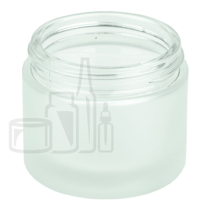 2oz Frosted Clear Glass Jar 53-400 Neck Finish(144/case)