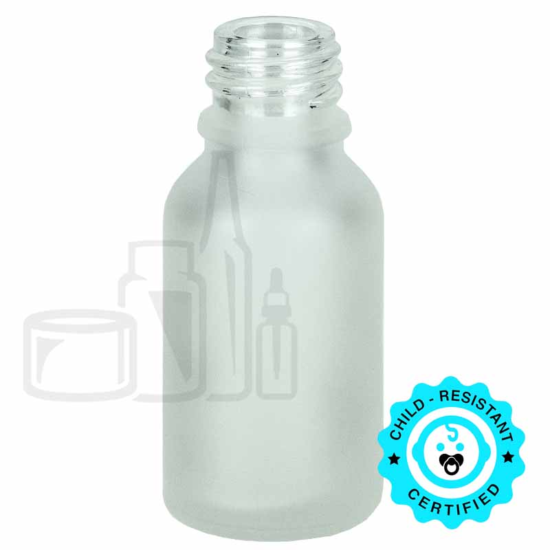 15ml Frosted Glass Euro Round Bottle with 18-415 Neck Finish(390/case)
