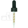 Black Plastic 18-400 Dropper Assembly with Graduated 66mm Glass Pipette (1400/cs)
