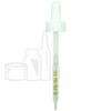 White Plastic 22-400 Dropper Assembly with Graduated 110mm Glass Pipette (1000/cs)