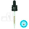 Black Plastic 18-415 Child-Resistant and Tamper-Evident “Superdropper” Dropper Assembly with Graduated 94mm Glass Pipette