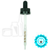 Black Plastic 22-400 Child-Resistant Dropper Assembly with Graduated 109mm Glass Pipette