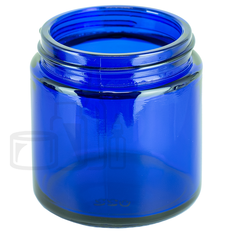 4oz Cobalt Blue Glass Straight Sided Short Jar 58-400 Neck Finish(90/cs)