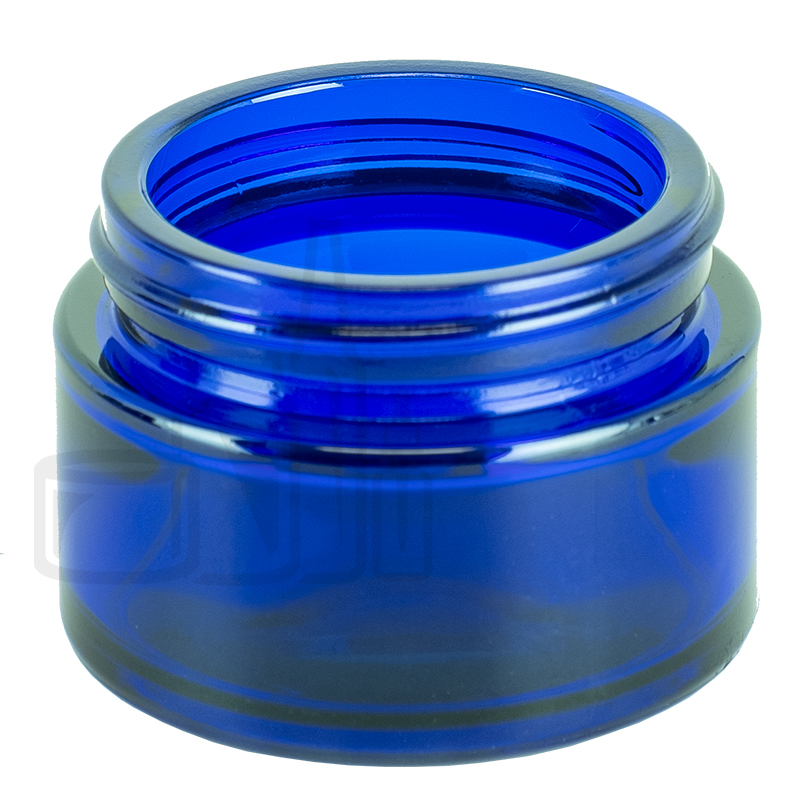 1oz Cobalt Blue Glass Straight Sided Jar 48-400 Neck Finish (195/case)