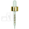 Shiny Gold Skirt with White Shiny Bulb 20-400 Dropper Assembly with Graduated 76mm Glass Pipette(1496/case)