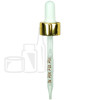 Shiny Gold Skirt with White Shiny Bulb 20-400 Dropper Assembly with Graduated 91mm Glass Pipette (1496/cs)